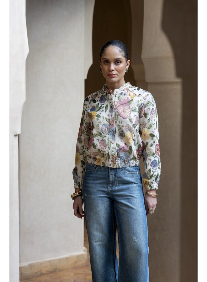 65090-26 720 Geisha Bomber jacket leaves sand/green/gold