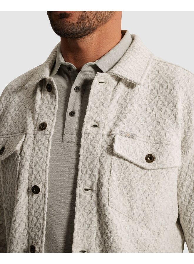 CSW2602404 7178 Cast Iron Button jacket regular fit jacquard White Onyx