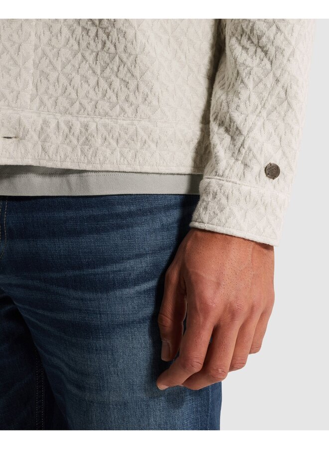 CSW2602404 7178 Cast Iron Button jacket regular fit jacquard White Onyx