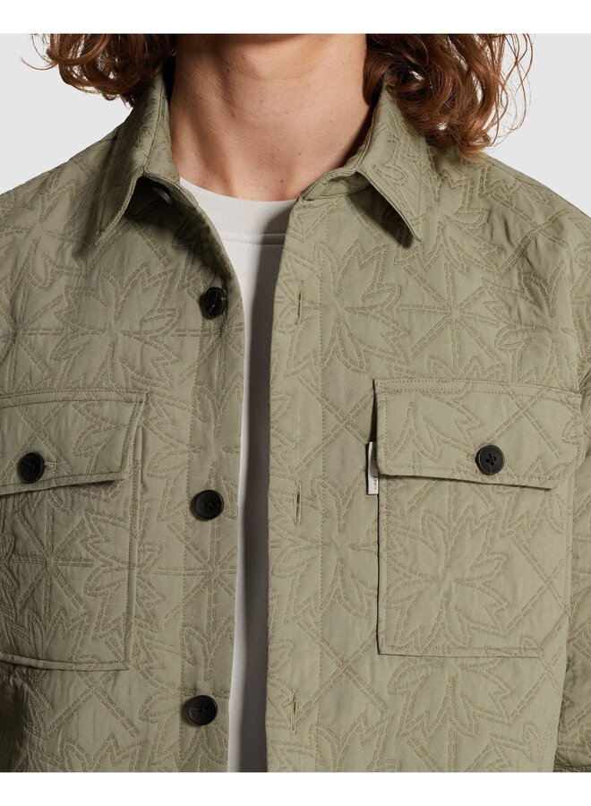 CSI2602214 6478 Cast Iron LONG SLEEVE SHIRT Tech Jacquard solid Dried Sage