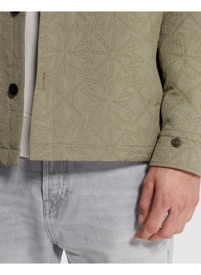 CSI2602214 6478 Cast Iron LONG SLEEVE SHIRT Tech Jacquard solid Dried Sage