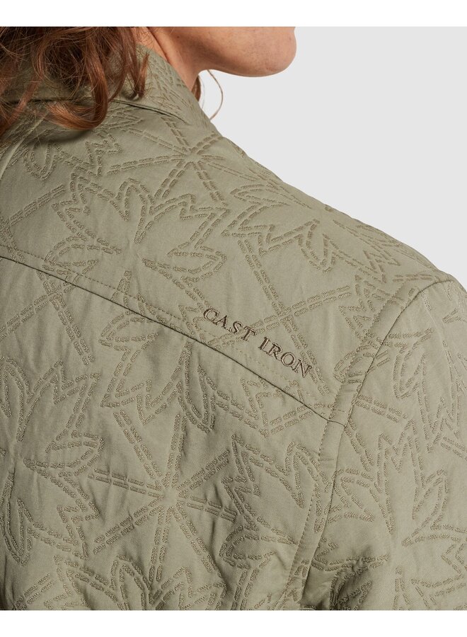 CSI2602214 6478 Cast Iron LONG SLEEVE SHIRT Tech Jacquard solid Dried Sage