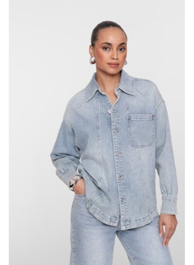 65021-10 830 Geisha Jeans overshirt stones bleached denim stones