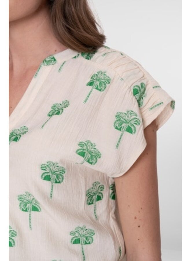 63291-20 010 Geisha top off-white/green