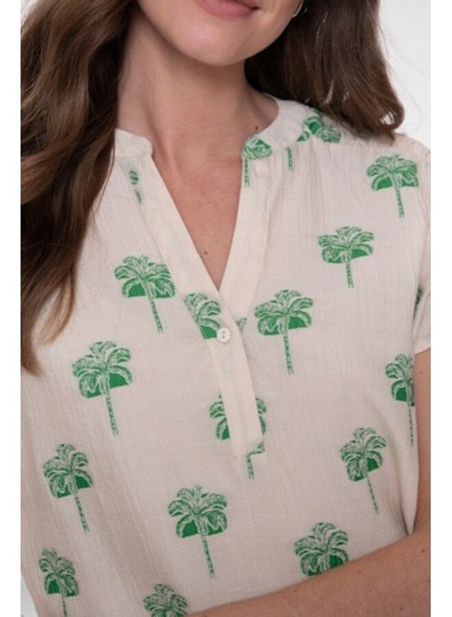 63291-20 010 Geisha top off-white/green