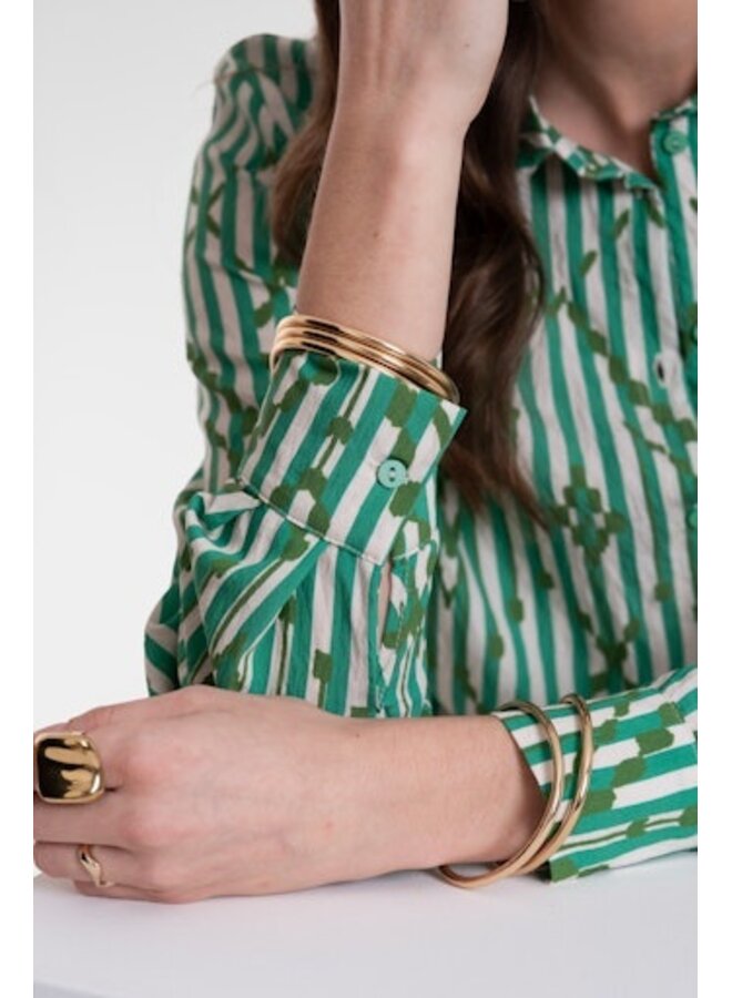 63279-20 718 Geisha blouse ecru/green