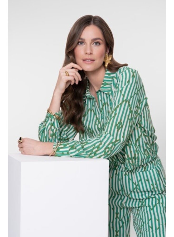 63279-20 718 Geisha blouse ecru/green