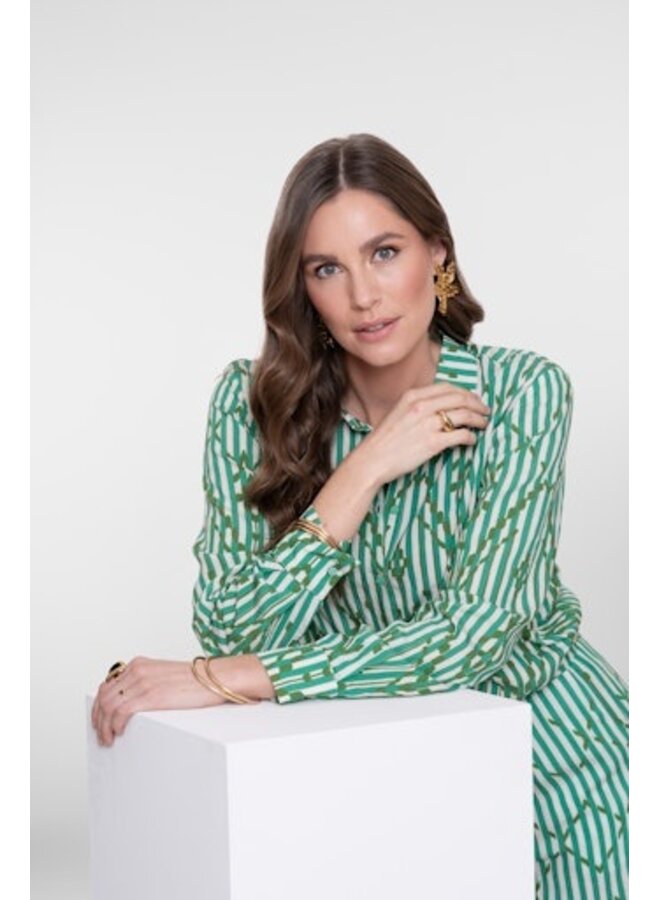 63279-20 718 Geisha blouse ecru/green