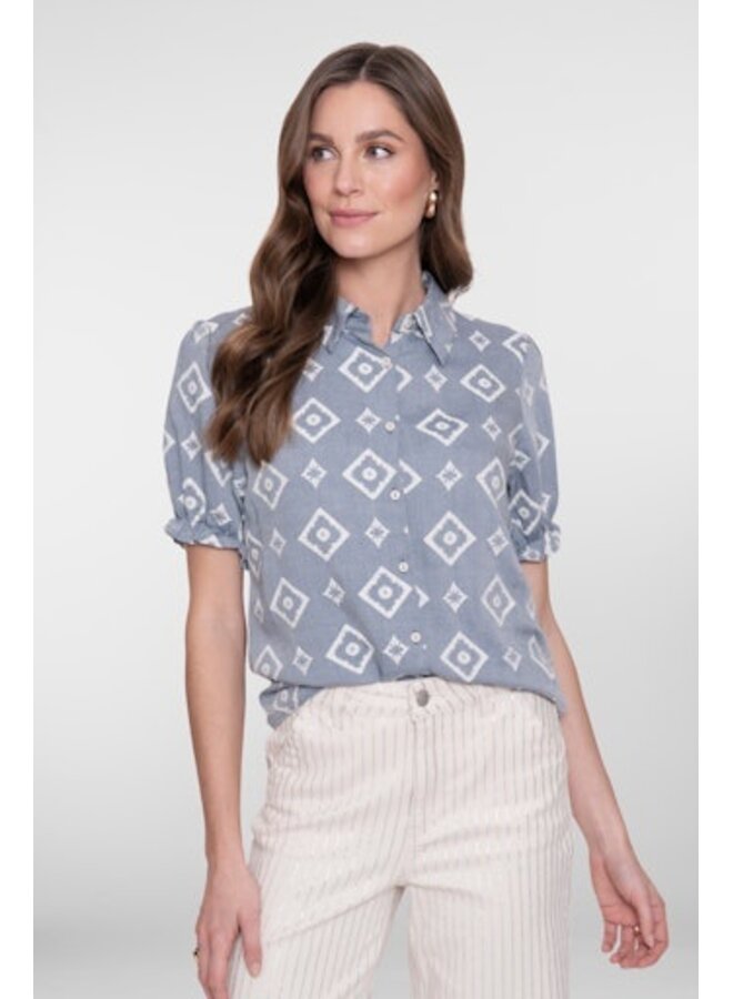 63268-20 625 Geisha blouse blue/ecru