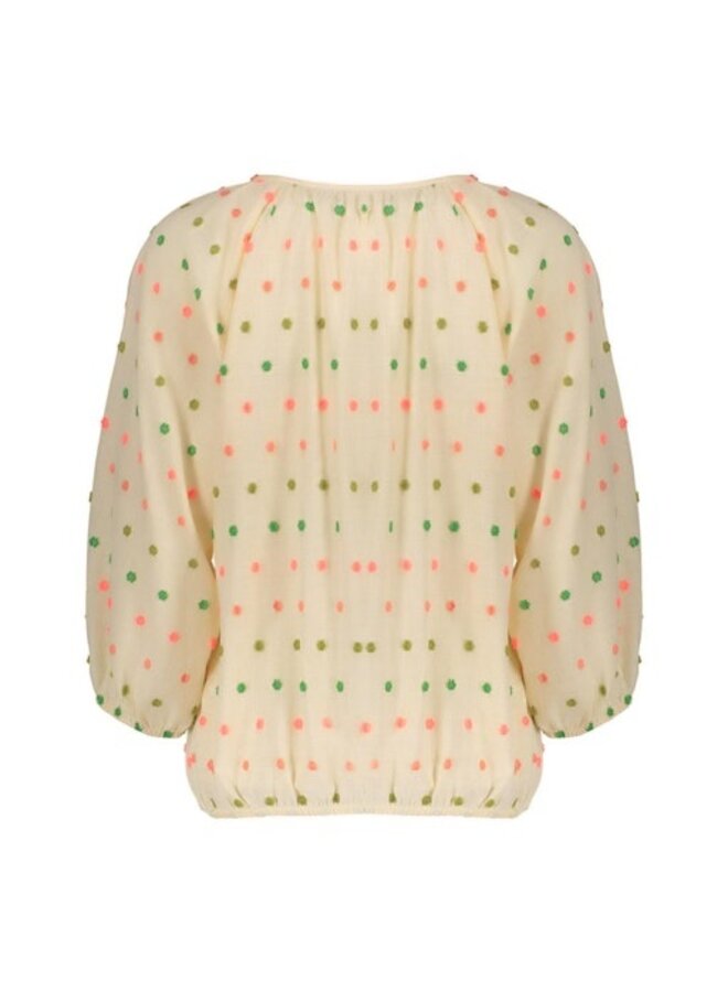 63251-20 718 Geisha top ecru/green/blush