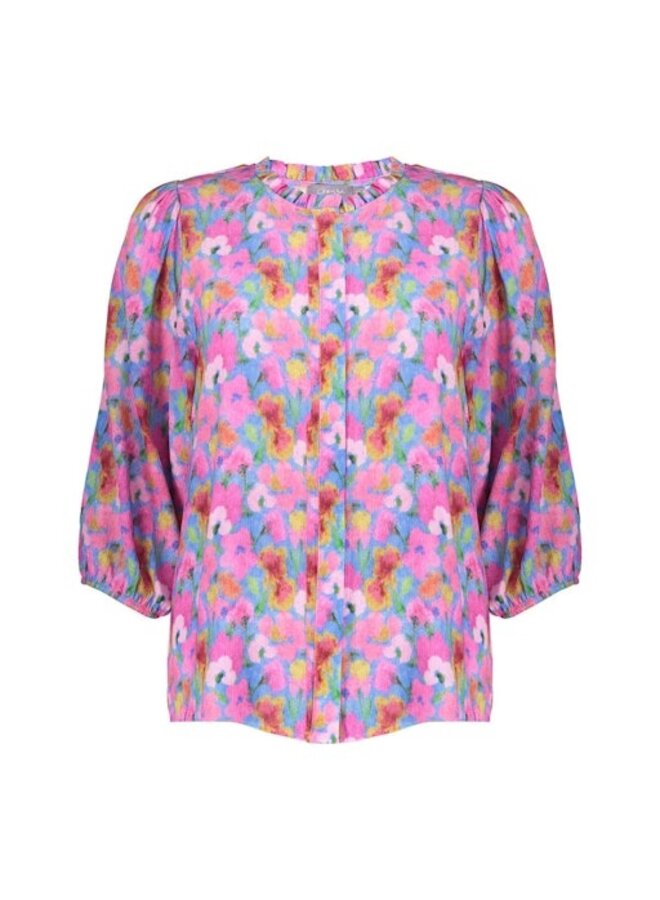 63203-20 625 Geisha blouse bright blue/pink