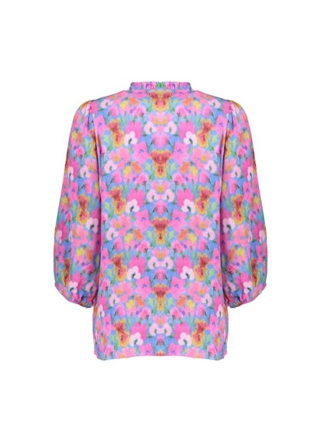 63203-20 625 Geisha blouse bright blue/pink