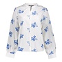 63053-14 000 Geisha Blouse embro flower white/blue
