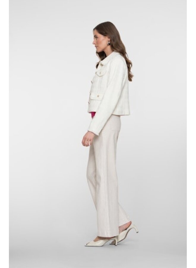 61003-10 718 Geisha Jeans silver stripe ecru/silver