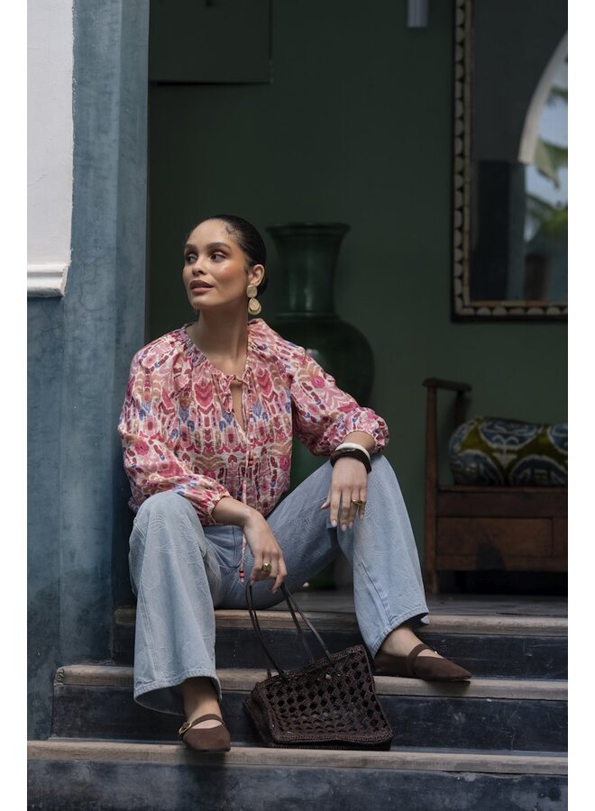 63219-20 420 Geisha top pink/cherry red