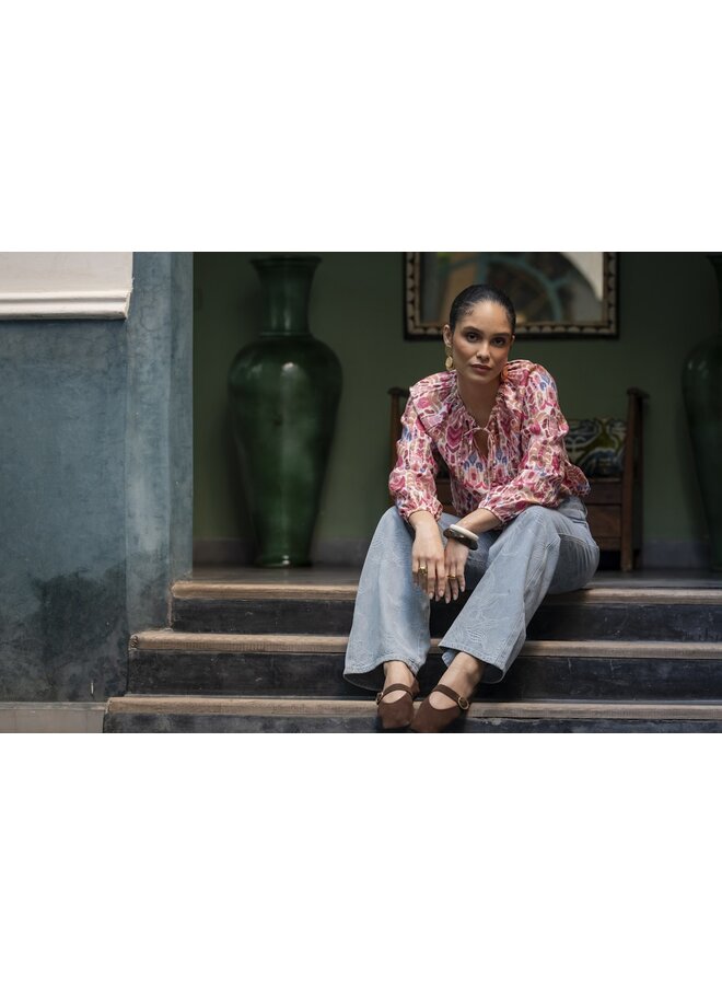 63219-20 420 Geisha top pink/cherry red