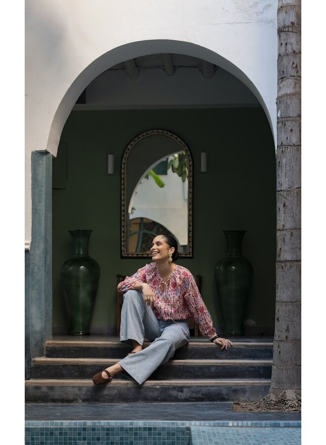 63219-20 420 Geisha top pink/cherry red