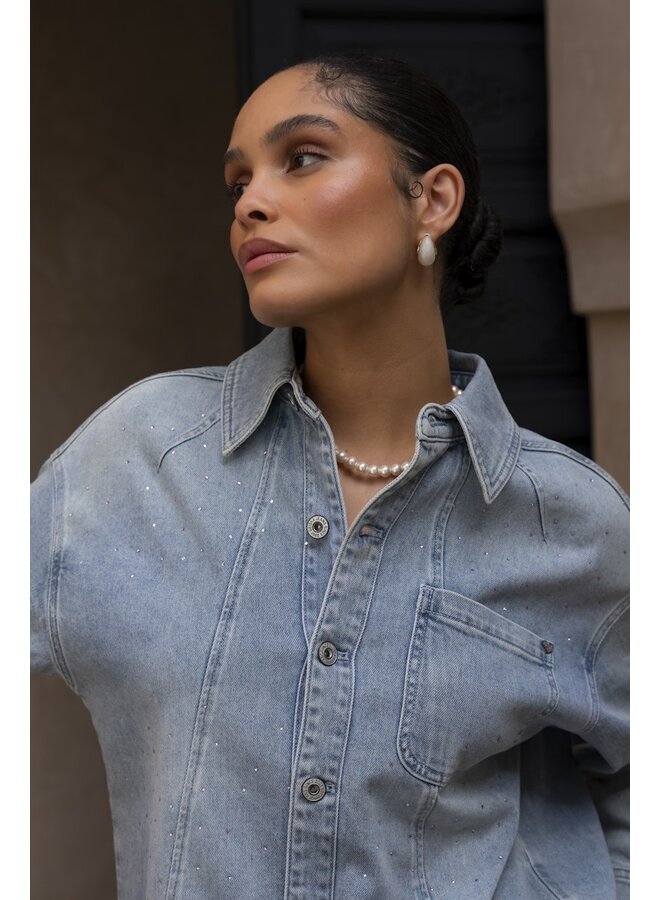 65021-10 830 Geisha Jeans overshirt stones bleached denim stones