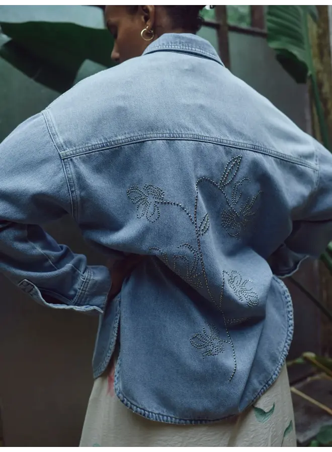 178520 406 Mos Mosh MM Emm Flower Shirt Light Blue