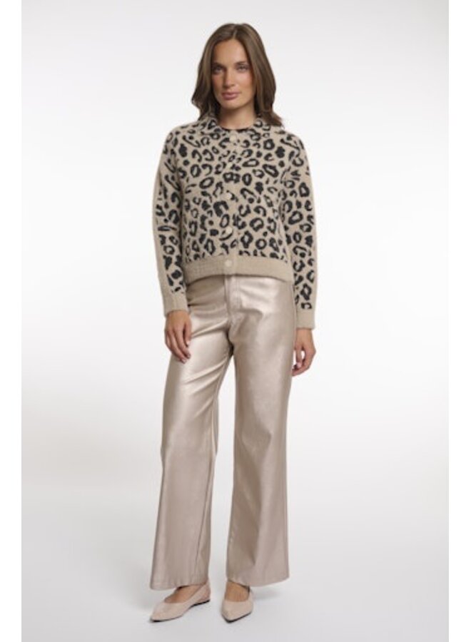 Jet.5012622 Rino&Pelle Boxy jacket with full button closure  Desert leopard