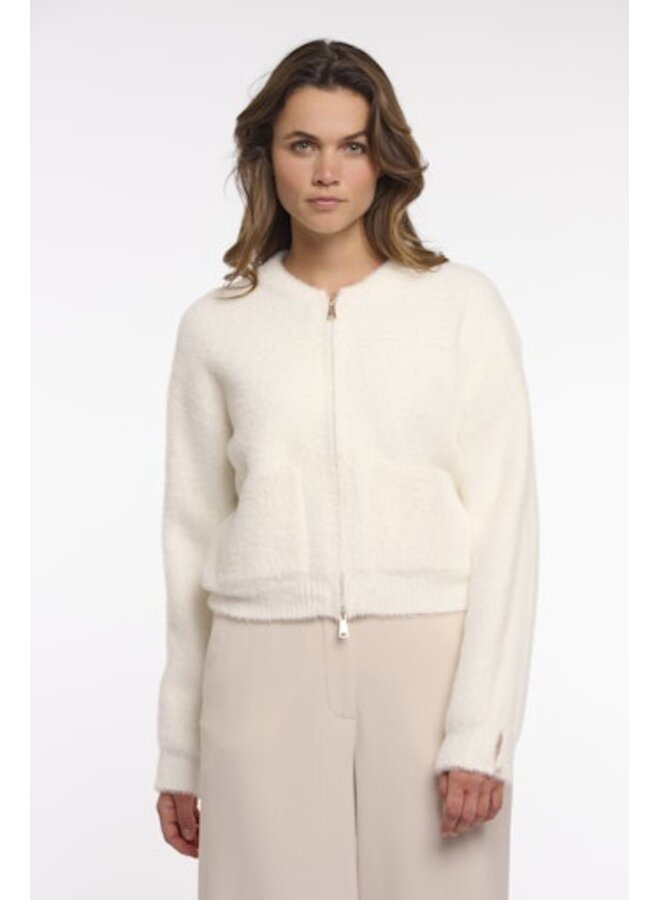 Bento 5002622 Rino & Pelle Short cardigan with zipper closure Snow white