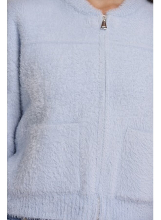 Bento.5002622 Rino&Pelle Short cardigan with zipper closure Light blue