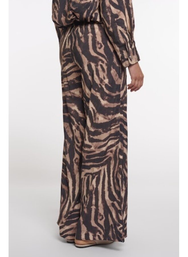 Darja Regular.7002621 Rino&Pelle Regular length wide leg pants Brown zebra