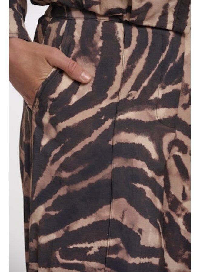 Darja Regular.7002621 Rino&Pelle Regular length wide leg pants Brown zebra