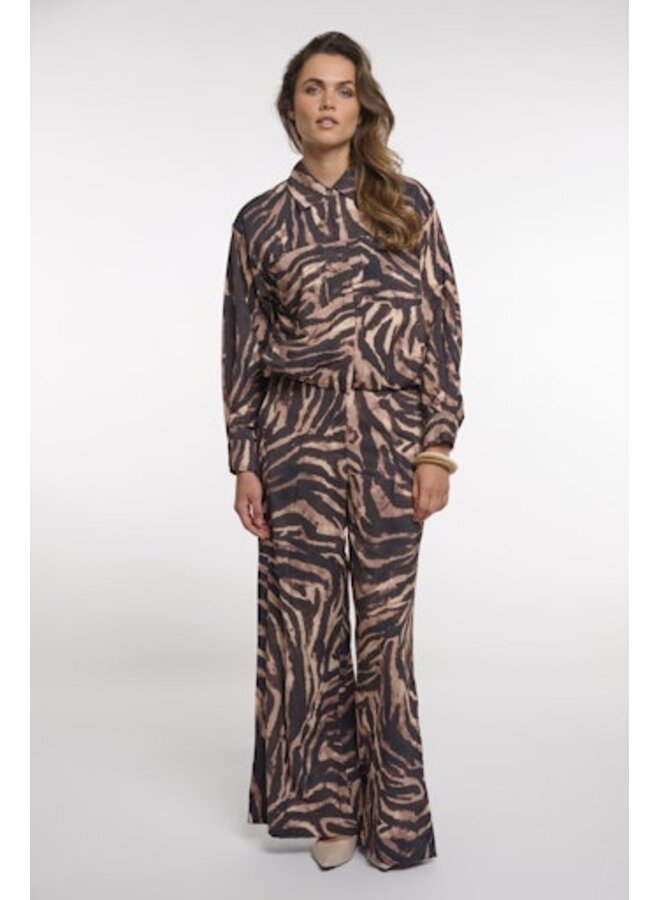 Darja Regular.7002621 Rino&Pelle Regular length wide leg pants Brown zebra