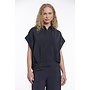 Imela.7002621 Rino&Pelle Boxy capsleeve top with pleats in waist Dark navy