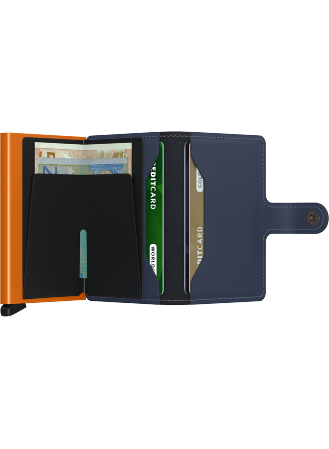 Secrid Miniwallet Matte Nightblue and Orange