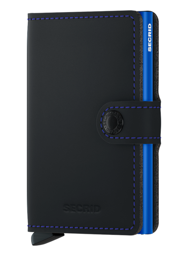 Secrid Miniwallet Matte Black and Blue