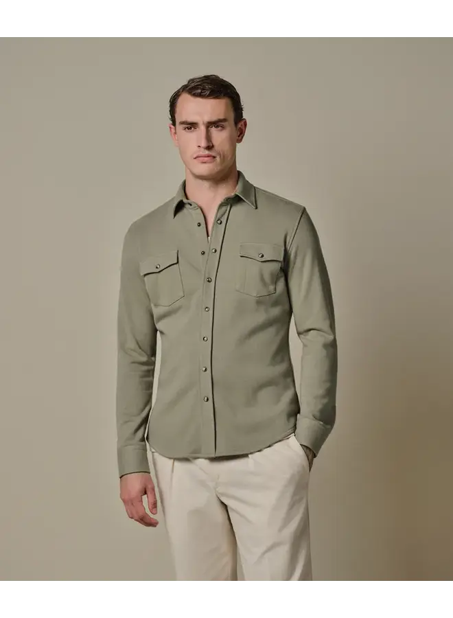 PPXF10001G Profuomo overshirt western mid green