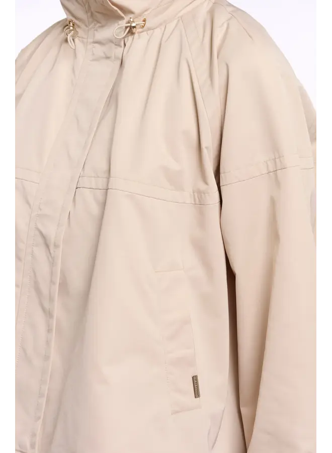 Ot.7002621 Rino&Pelle Wide fit short jacket with high collar  Oat