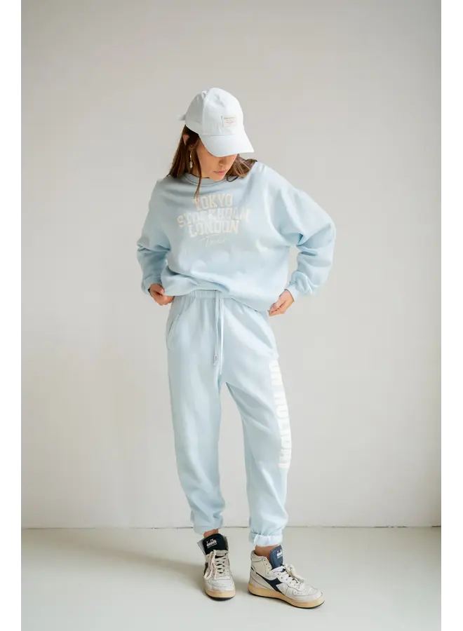 S26F1828 568-05 Penn en Ink Trousers print skyrider ecru