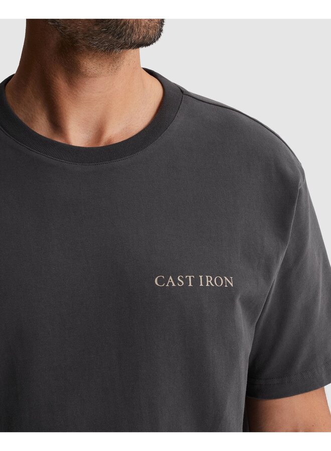 CTSS2603512 9159 Cast Iron Short sleeve r-neck relaxed fit peached jersey Black Sand