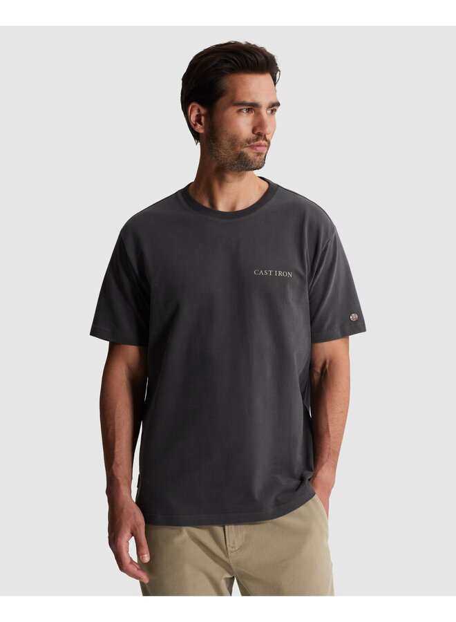 CTSS2603512 9159 Cast Iron Short sleeve r-neck relaxed fit peached jersey Black Sand