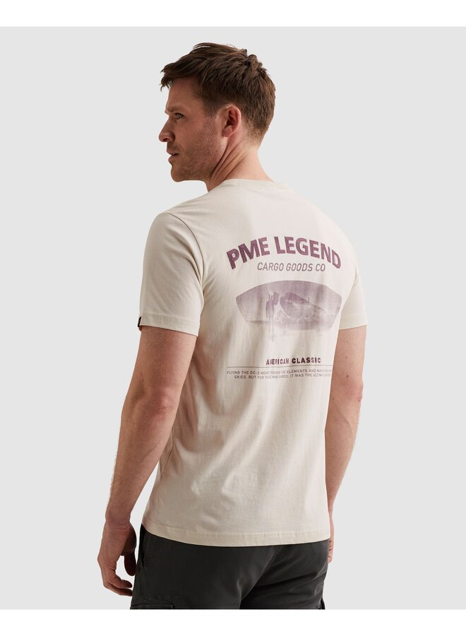PTSS2603571 7013 PME Legend Short sleeve r-neck single jersey back graphic Bone White