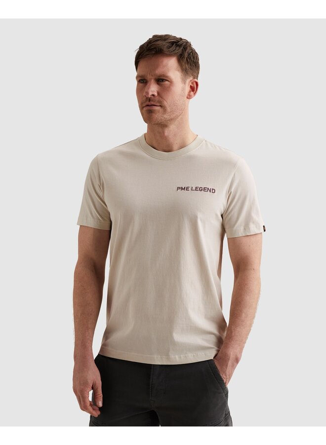 PTSS2603571 7013 PME Legend Short sleeve r-neck single jersey back graphic Bone White