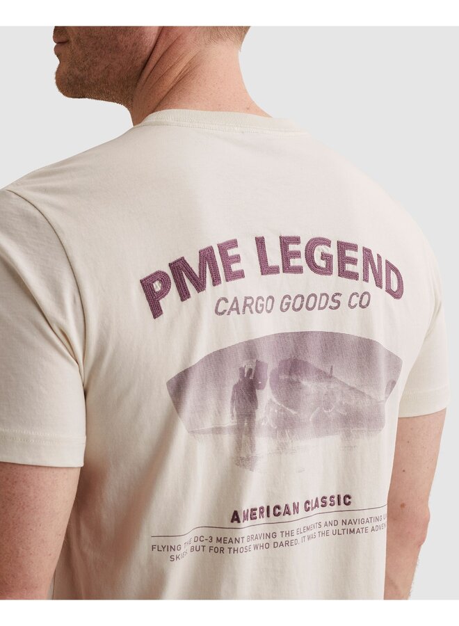 PTSS2603571 7013 PME Legend Short sleeve r-neck single jersey back graphic Bone White