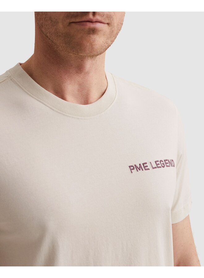PTSS2603571 7013 PME Legend Short sleeve r-neck single jersey back graphic Bone White