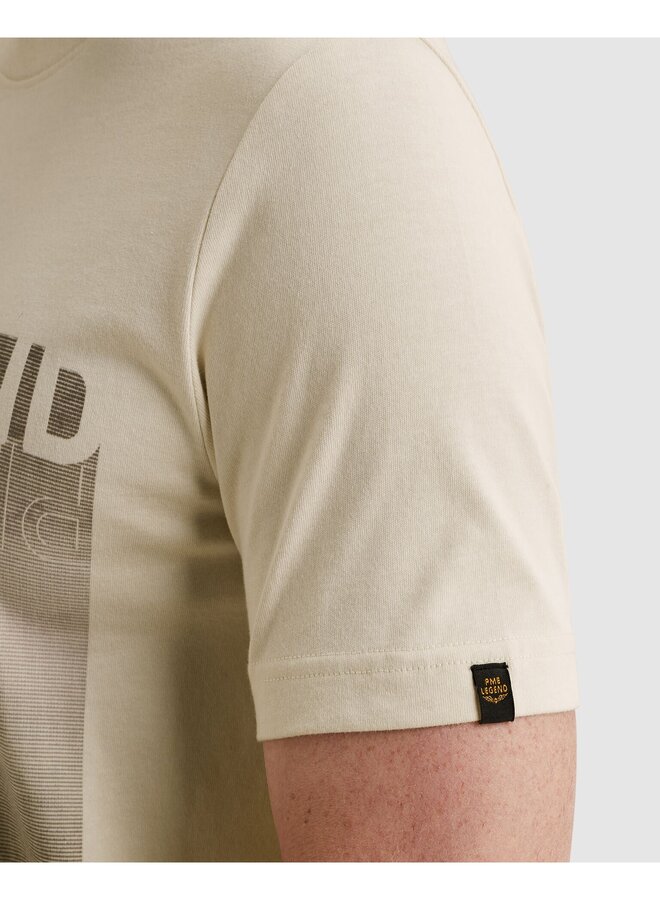 PTSS2603570 7013 PME Legend Short sleeve r-neck heavy jersey front print Bone White