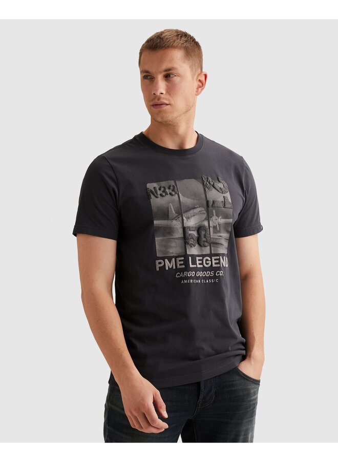 PTSS2603554 5278 PME Legend Short sleeve r-neck single jersey print Graphite