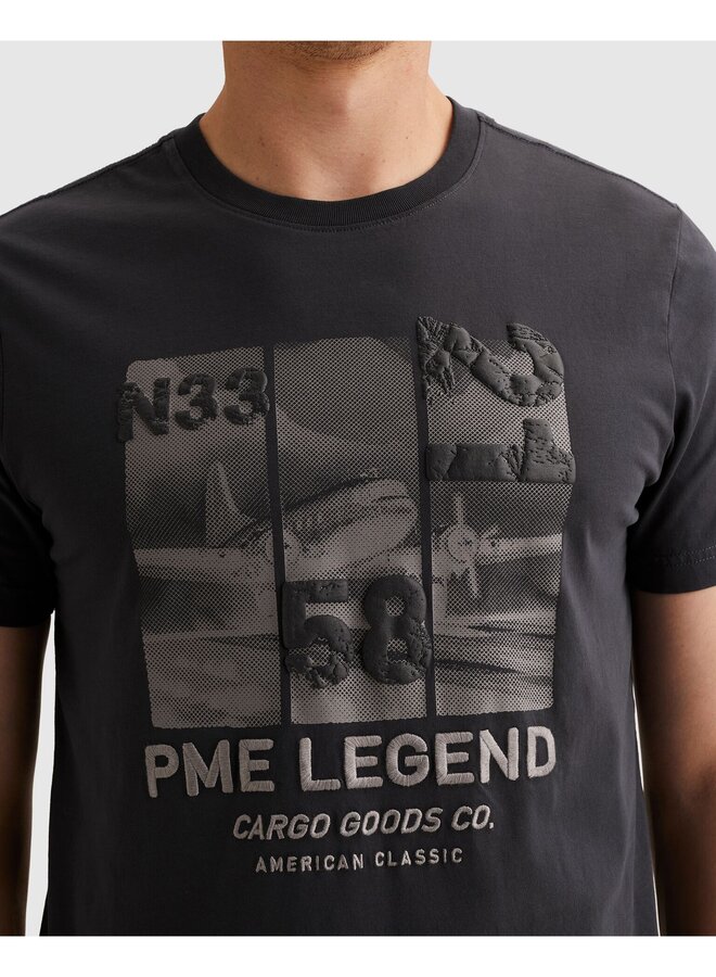 PTSS2603554 5278 PME Legend Short sleeve r-neck single jersey print Graphite