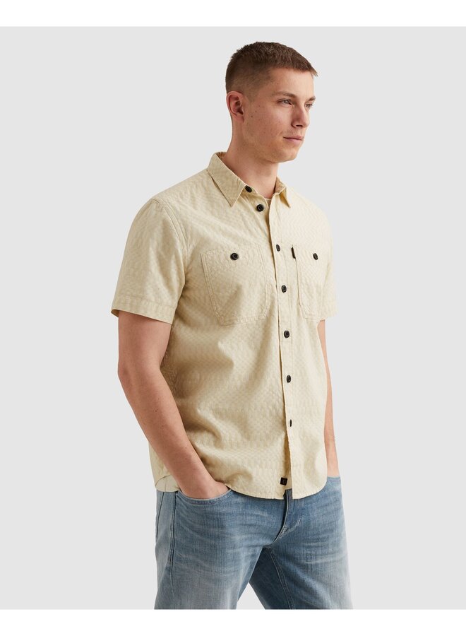 PSIS2603270 7013 PME Legend Short Sleeve Shirt Jacquard Bone White