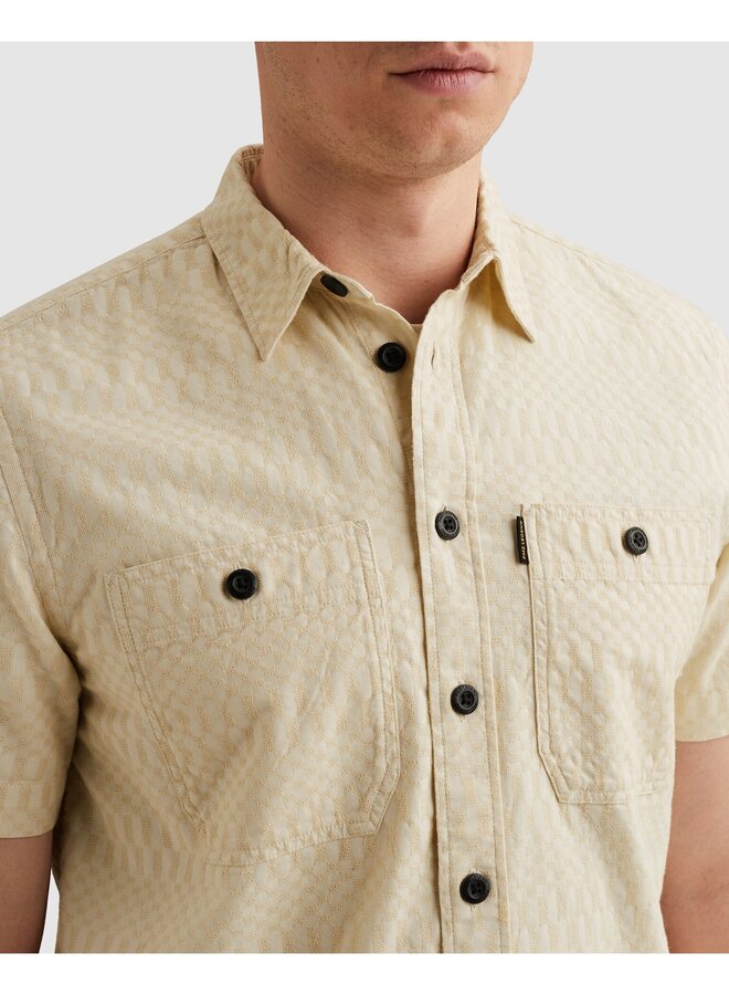 PSIS2603270 7013 PME Legend Short Sleeve Shirt Jacquard Bone White