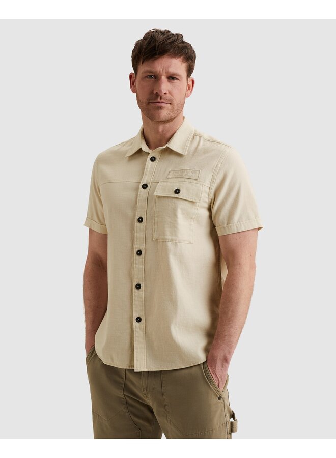 PSIS2603268 7013 PME Legend Short Sleeve Shirt Ctn Slub Bone White