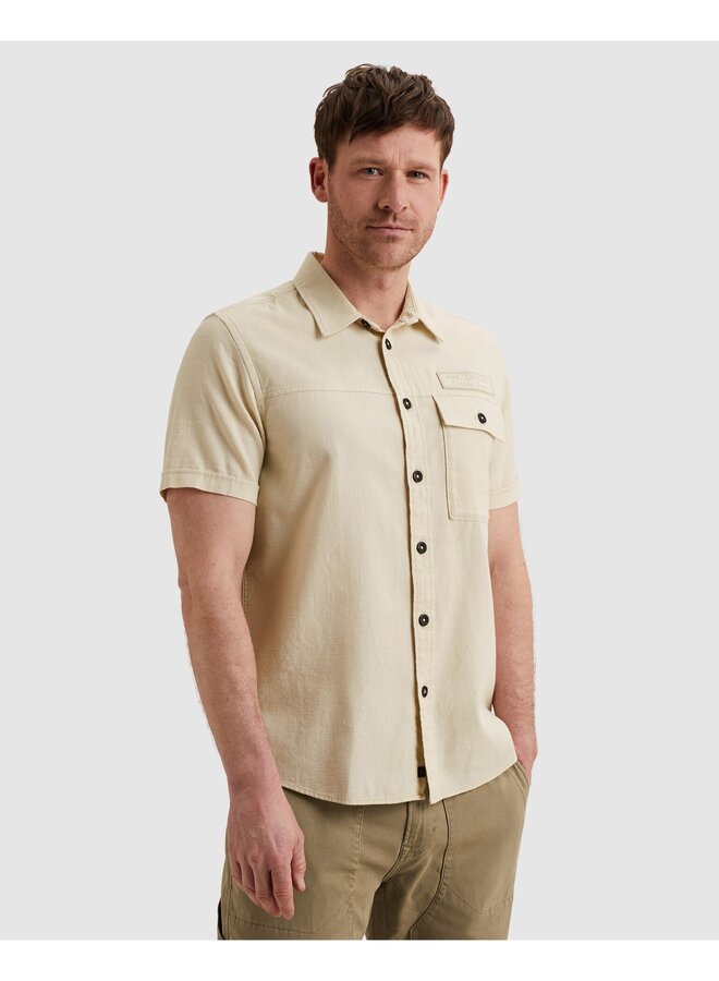 PSIS2603268 7013 PME Legend Short Sleeve Shirt Ctn Slub Bone White