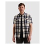 PSIS2603258 5332 PME Legend Short Sleeve Shirt Slub Herringbone Check Sargasso Sea