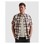 PSIS2603258 4323 PME Legend Short Sleeve Shirt Slub Herringbone Check Moonscape